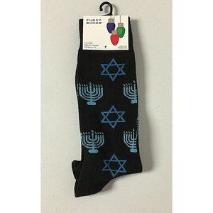 Funky Socks Hanukah Themed Men's Crew Socks Size 6-12